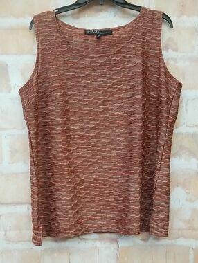 Kasper Women's Textured Sleeveless Top in Rust Brown